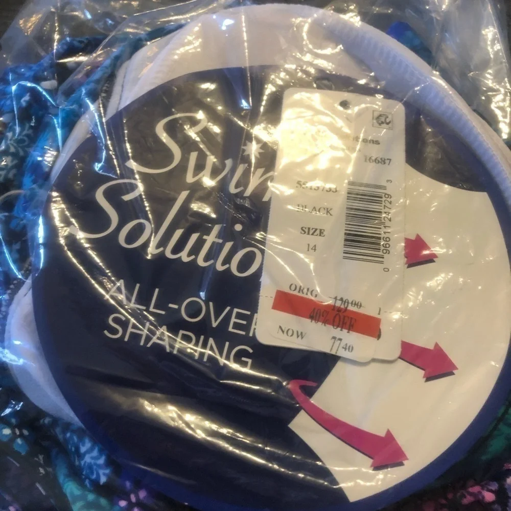 Swim Solutions Criscross NWT One Piece Swimsuit